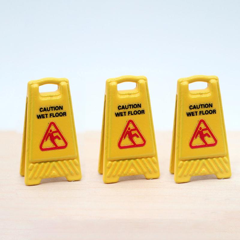 

3 шт. кукольный домик мини предупреждение мокрый пол знак для детей строительство вечеринка сцена украшение автомобиля предупреждающий знак развивающие игрушки as the picture