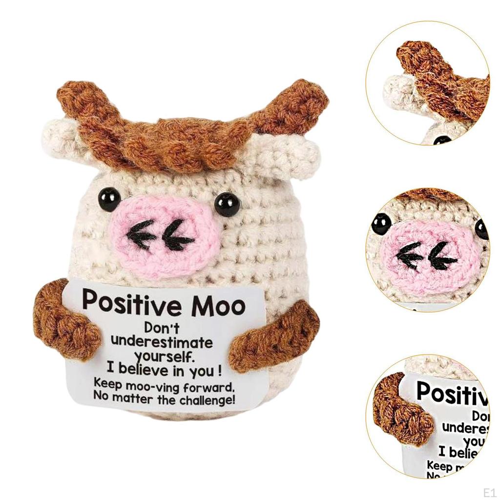 Cow Knitted Doll Office Decor Knitting Pendant Mini Decoration Small Lovely Gift Toy Birthday