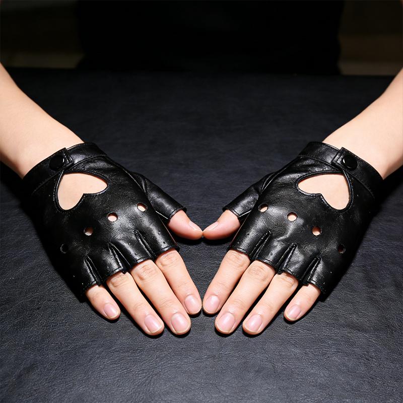 Rękawiczki PU z odkrytymi palcami Cosplay Punk Scena T Klub Nocny Rękawiczka Motocyklowa Miłość Street Dance Pole Dance Rękawiczki Lolita Moda Seksowna Rękawiczka Unisex