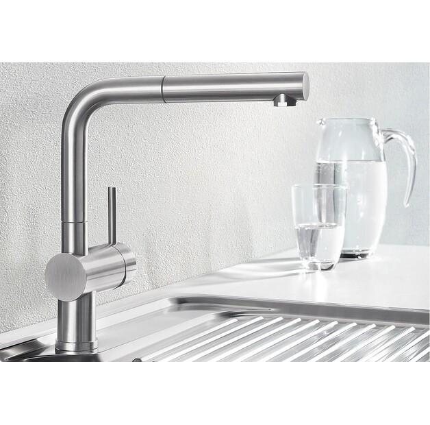 Mischbatterie Blanco Linus-S Stahl Lewa (514017)