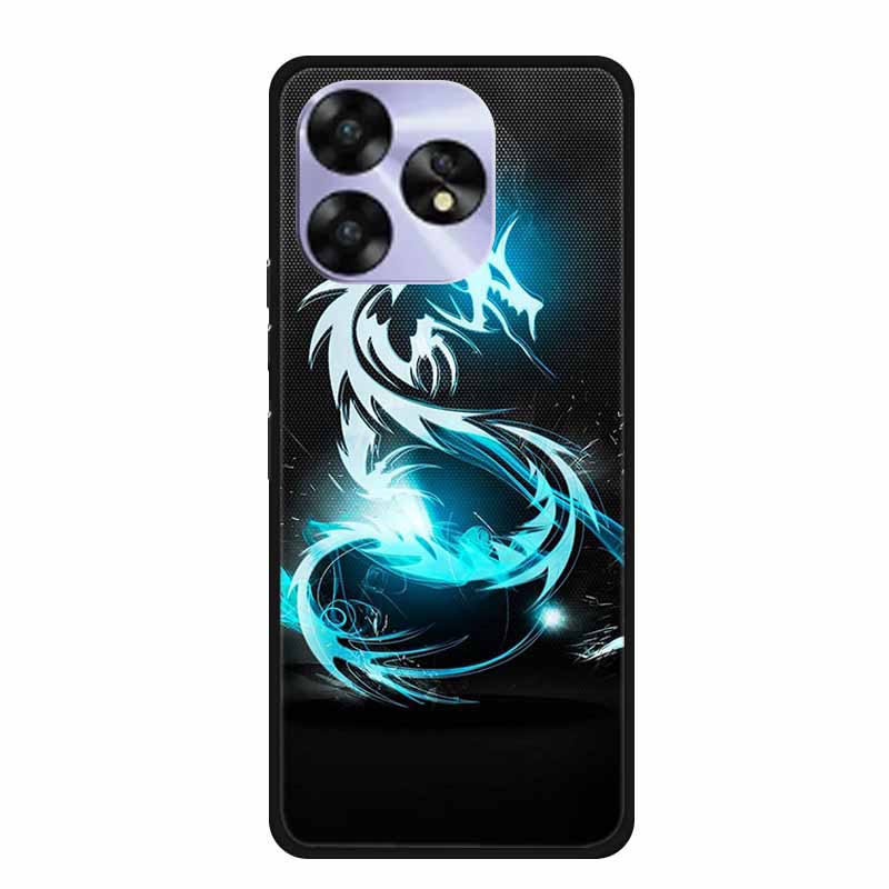 For Umidigi A15c A15 Case Painted Black Bumper TPU Soft Silicone Phone Cover For Umidigi A15 Cases A 15 15T Coque Funda Capa Cat