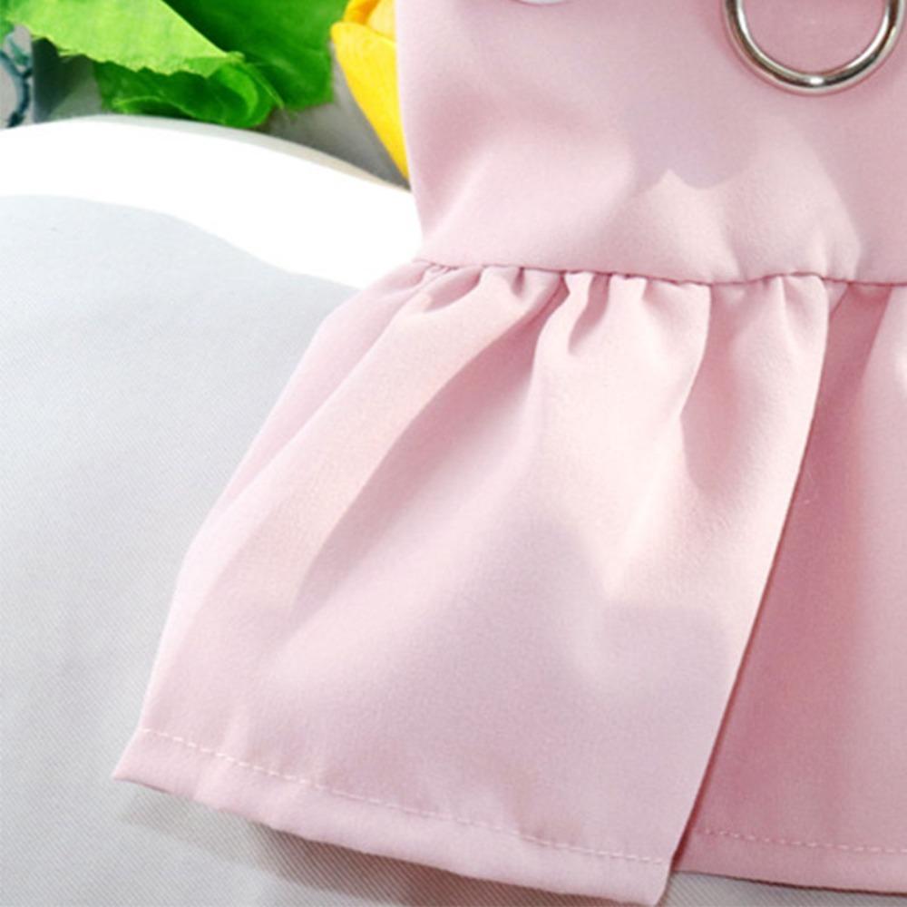 Soft Breathable Fabric Pet Harness Dress Pink Puppy Traction Wear  Street Casual Walk