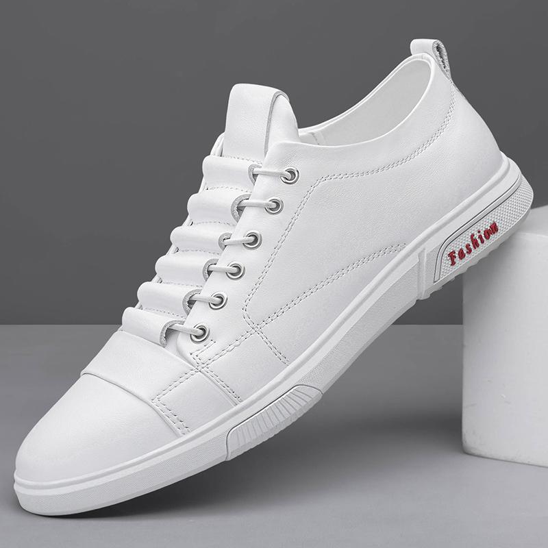Men Summer Winter Casual Sneakers ThickSoled New Versatile Leather Genuine Leather Suitable for Daily Wear and Various Occasions