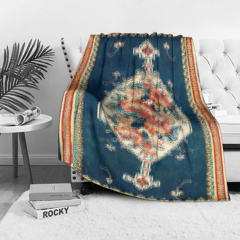 Turkish Vintage Kilim Rug Soft Plush Wool Area Rug Bohemian Home Decor Accent Blanket