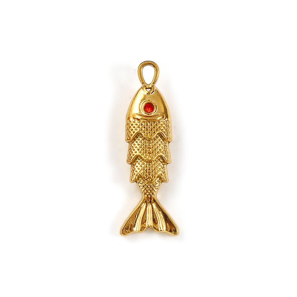 2 PCs 304 Stainless Steel Ocean Jewelry Charms 18K Gold Plated Enamel Fish Animal 3D Pendants For DIY Necklace Jewelry Making