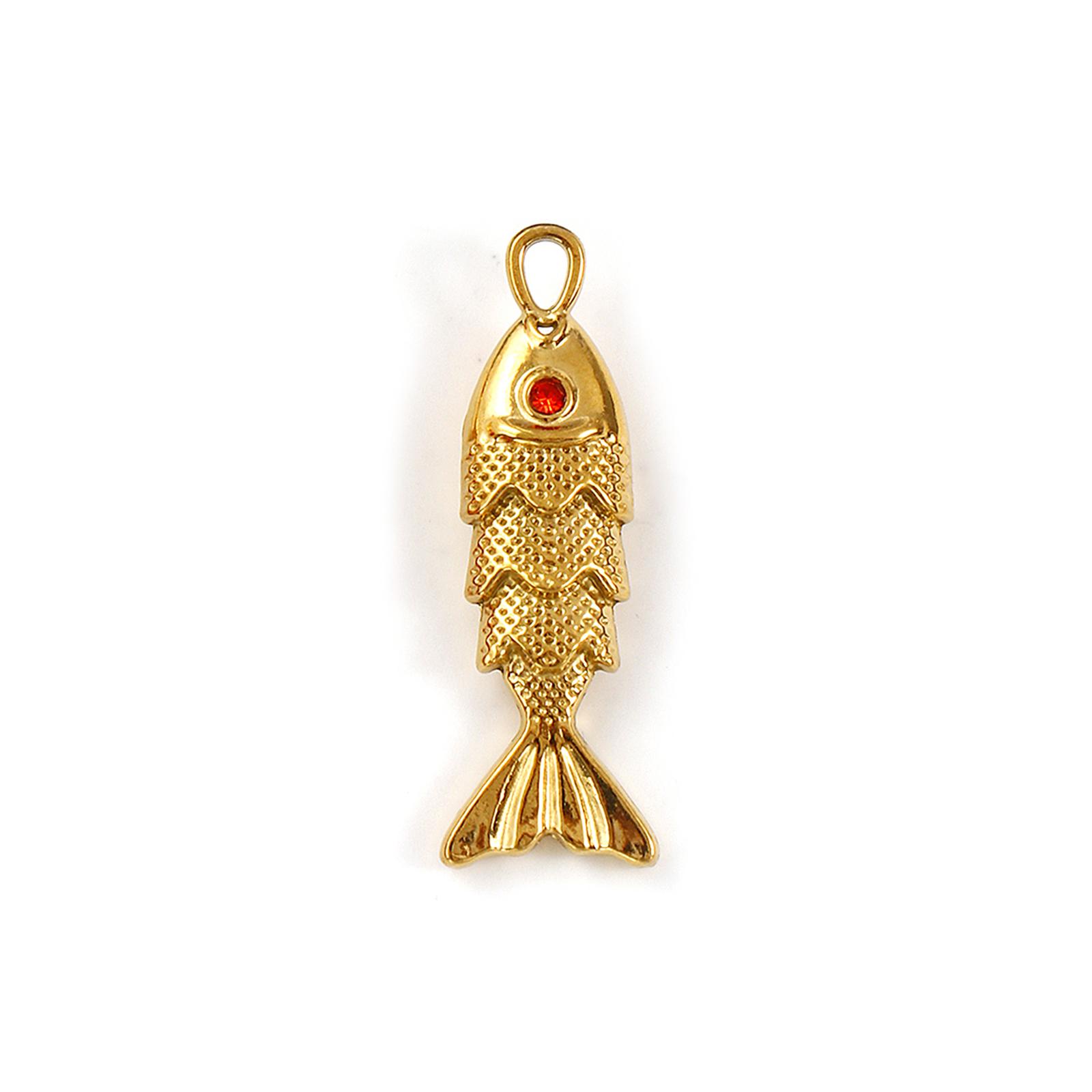 

2 PCs 304 Stainless Steel Ocean Jewelry Charms 18K Gold Plated Enamel Fish Animal 3D Pendants For DIY Necklace Jewelry Making золотистый
