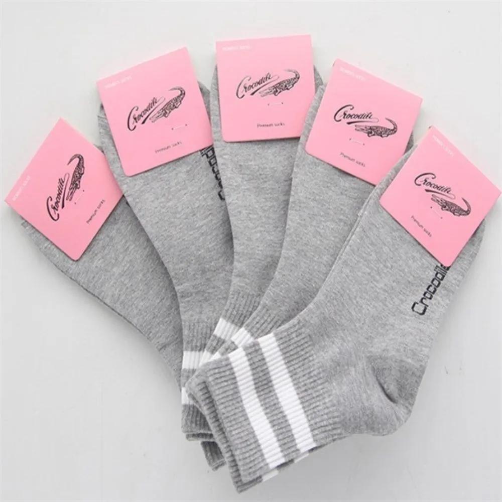 Everthams Crocodile Women s Mid-calf Socks Gray 5P Gray Socks Gray Socks Women s Fashion Socks