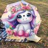 1PC Unicorn Flowers Umbrella-8-Rib Reinforced Portable Folding Travel Suitable for All Seasons Outdoor Daily Use-G384