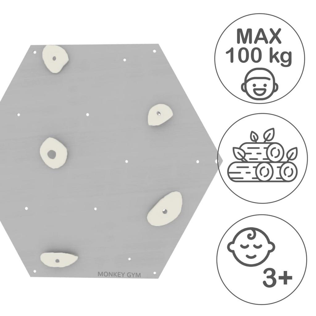 Climbing Wall Cube 1 Grey - White Grips