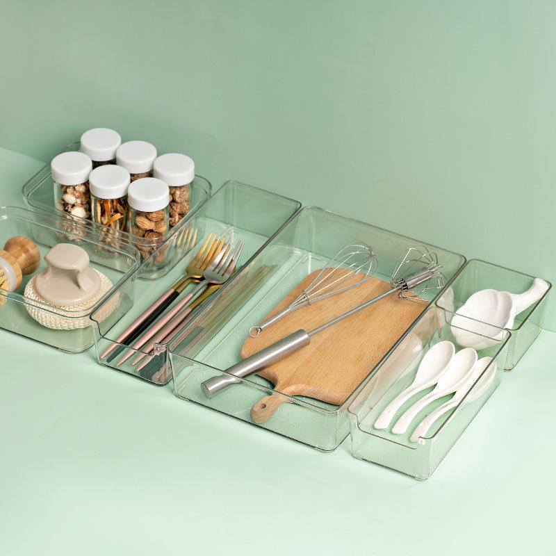 Drawer Storage Box Small Box for Separation and Organization Transparent PET Plastic Division Magic Tool