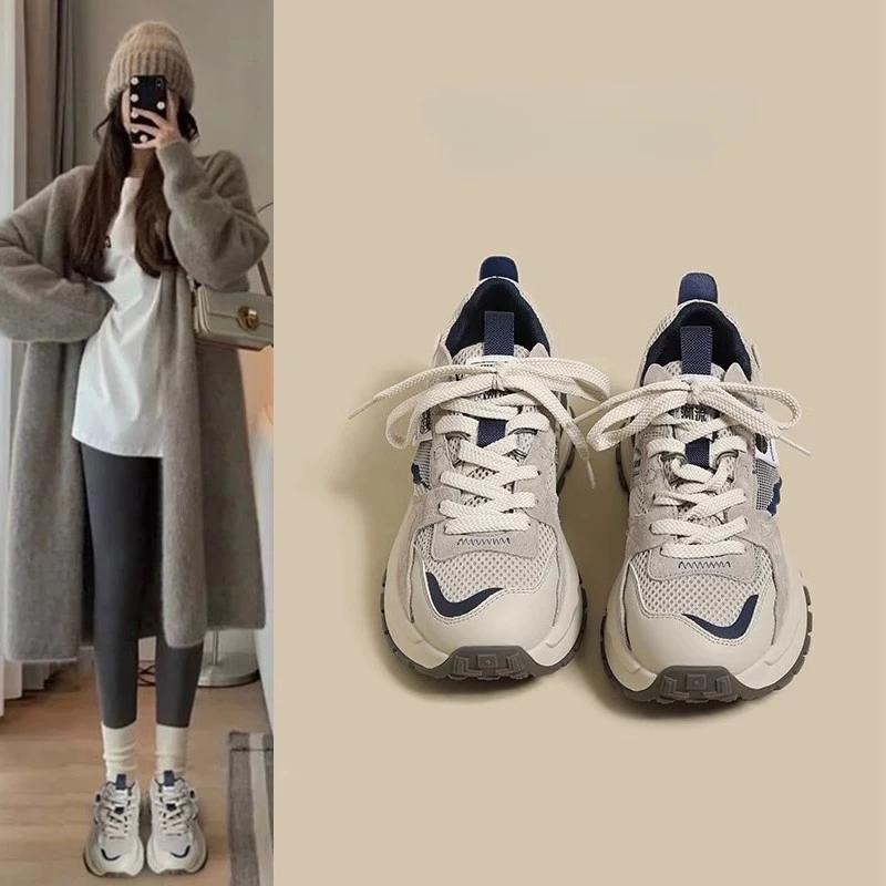 2025 Spring Autumn Summer Women's New Versatile Breathable Daddy Shoes Forrest Gump Shoes Popular Sports Leisure Shoes