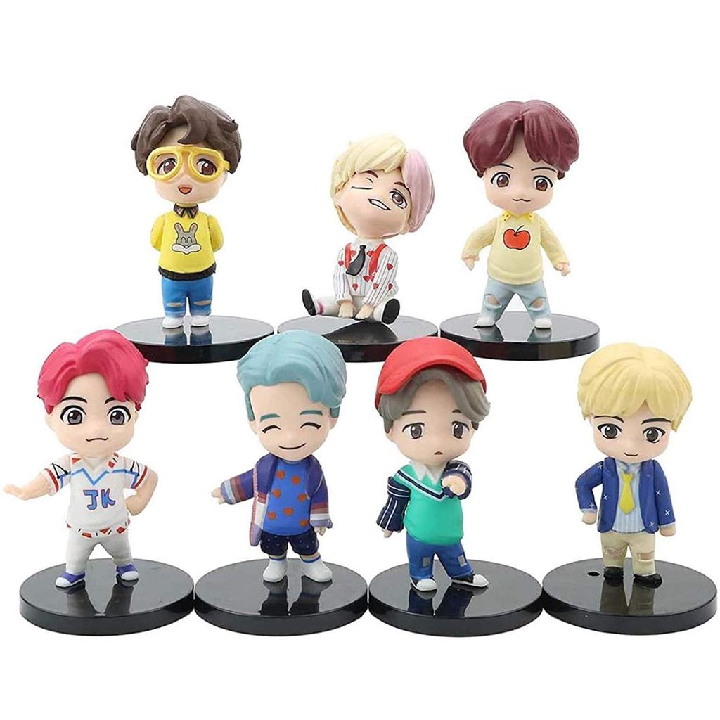 7 STÜCKE BTS Figuren BTS Mini Puppe Deluxe Figuren Spielset FRingure Figurenset (VERSION 1)