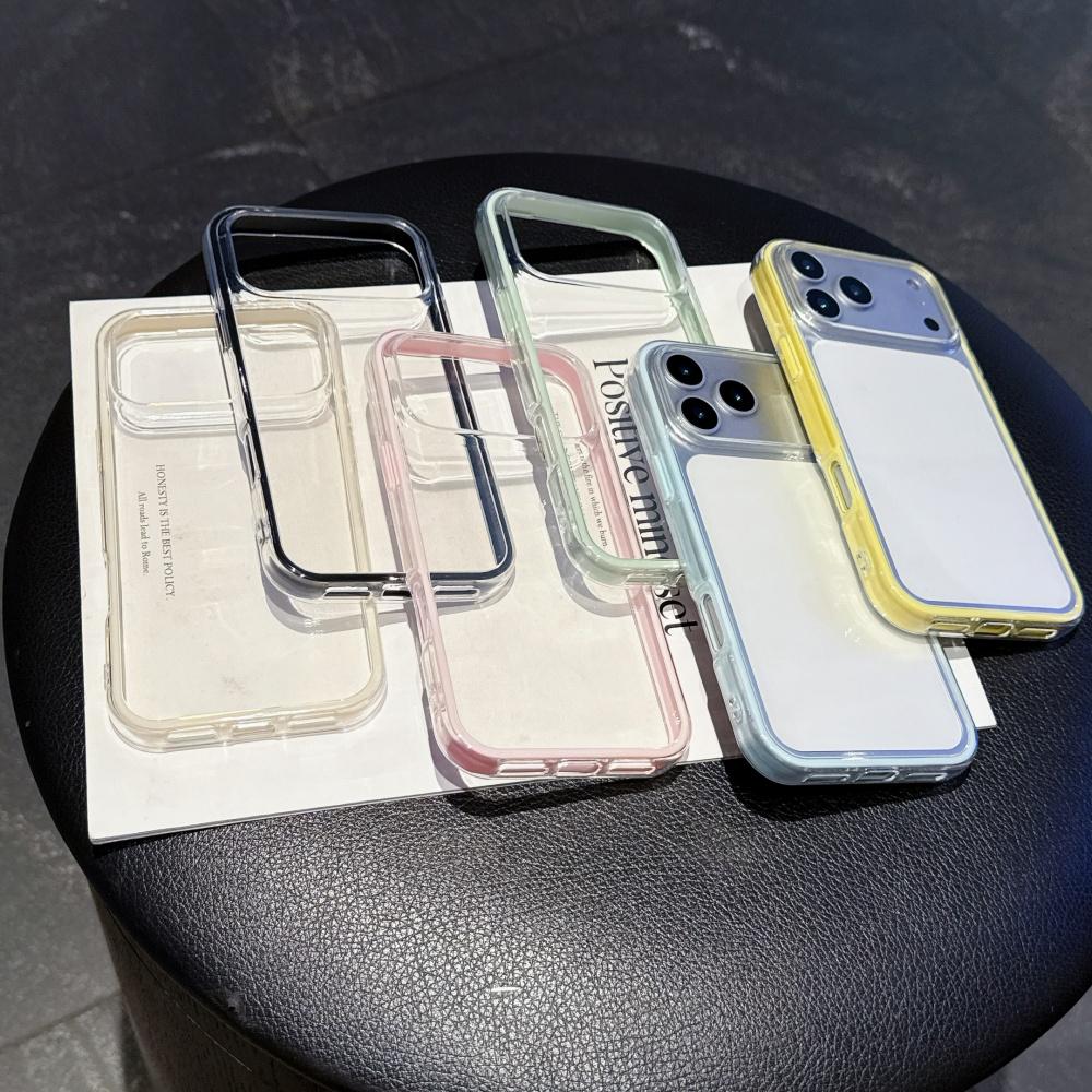 2 In 1 Candy Bumper Clear Case For iPhone 17 Air 16 15 14 13 12 11 Pro Max Plus Shockproof Protective Soft TPU Phone Cover Capa