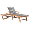 Day and Night - Day and Night Lounger with Table and Solid Teak Wood Cushion