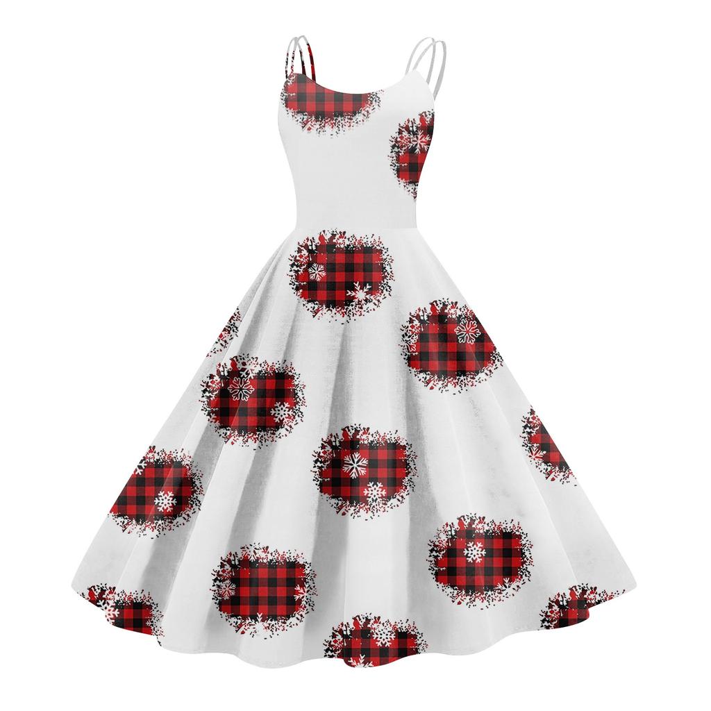 Damenmode Sexy trägerloses Gothic Cocktailkleid mit Weihnachtsgrafik, bedruckt, Vintage, lange Kleider