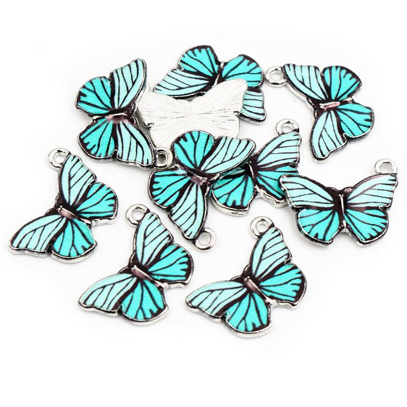 

10pcs 19x16mm Butterfly Charms Alloy Metal Enamel Cute Charm Pendant For Necklace Bracelet DIY Jewelry Making Accessories
