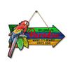 Willkommen im Paradies Schild Hawaiianischer Papagei Holzschild Hängend Sommer Hibiskus Tropisches Schild für Strand Poolparty Haustür Veranda Eingangsbereich Wanddekor