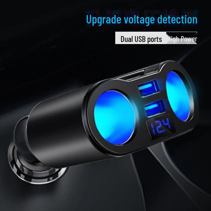 Încărcător auto USB dublu cu separator rotativ pentru brichetă