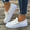 Zapatos casuales grandes para mujer, de suela plana y caña baja, para primavera y otoño.