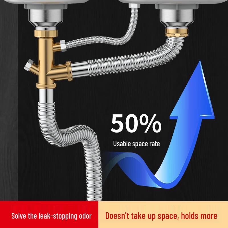 Shuopu Stainless Steel Double Sink Drain Pipe