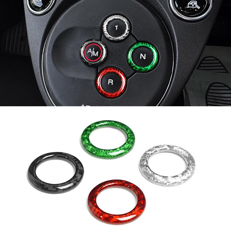 

Fiat Carbon Fiber Shift Button Ring Stickers Carbon Fiber