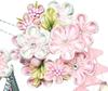 hair ornament set Furisode ceremony Tsumami work pink white silver leaf [Kyoto Usagido] 2-piece coming-of-age wk-279