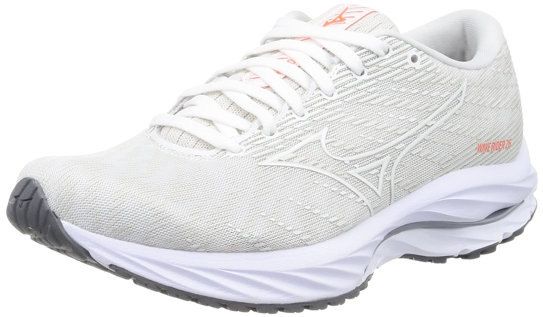 

Mizuno Wave Rider 26 SW Running White x White x 4E Shoes, Jogging, Marathon, Training, Sports, Lightweight, Resilient, Women s, Coral, 25.0 cm,