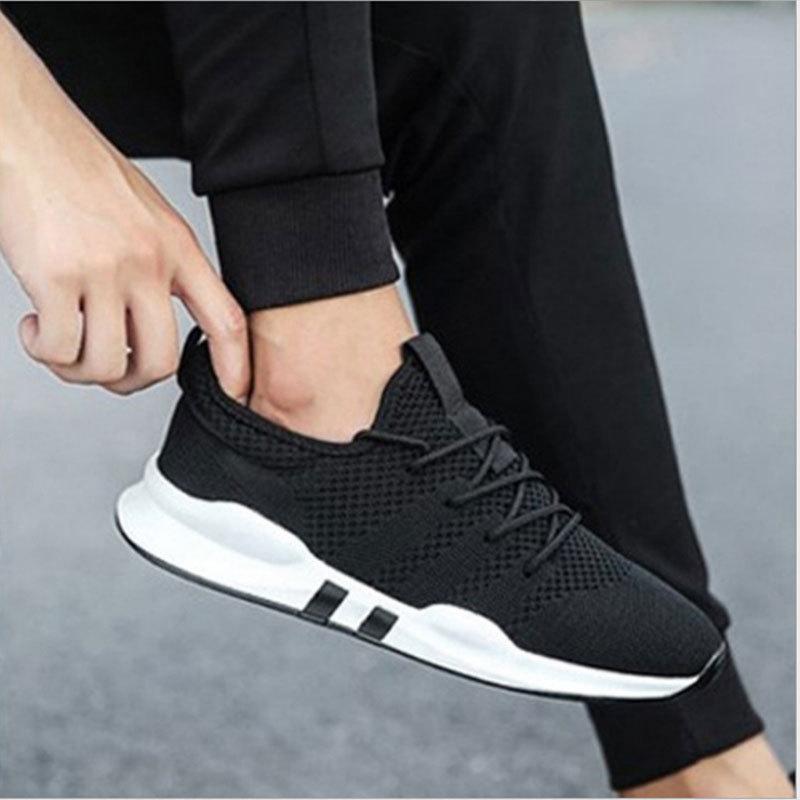 Autumn new fly-woven fashion breathable men's casual sports shoes trendy fashion running student men's shoes