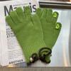 Fashionable Five-finger Glutinous Autumn and Winter Touch Screen Reveals Two Finger Warm Soft Women's Cute Wool Wool
