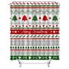 TU Christmas Shower Curtain Holiday Festive Waterproof Bathroom Decor Farmhouse Style Merry Xmas Pattern Backdrop Xmas Gift