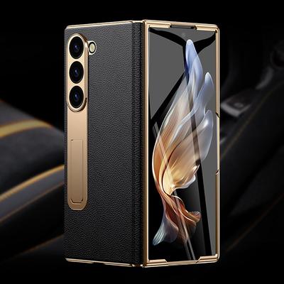 LANGSIDI Marke Luxus Echte Leder Stoßfeste Hülle für Samsung Galaxy Z Fold 3 4 5 6 7 Magnetisches Scharnier Schutzständer Abdeckung
