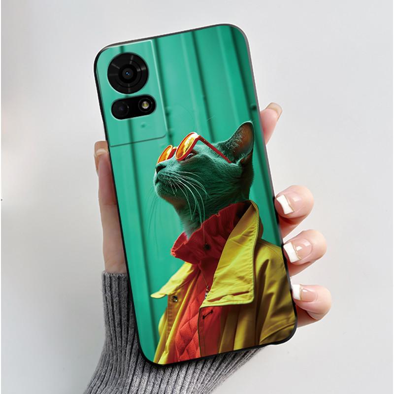 Cute Case For TCL K23 / TCL K24 Funda TCL 50 LE T510SPP Capa Printing Shell Protective Cover Soft Silicone Cartoon Black Casing