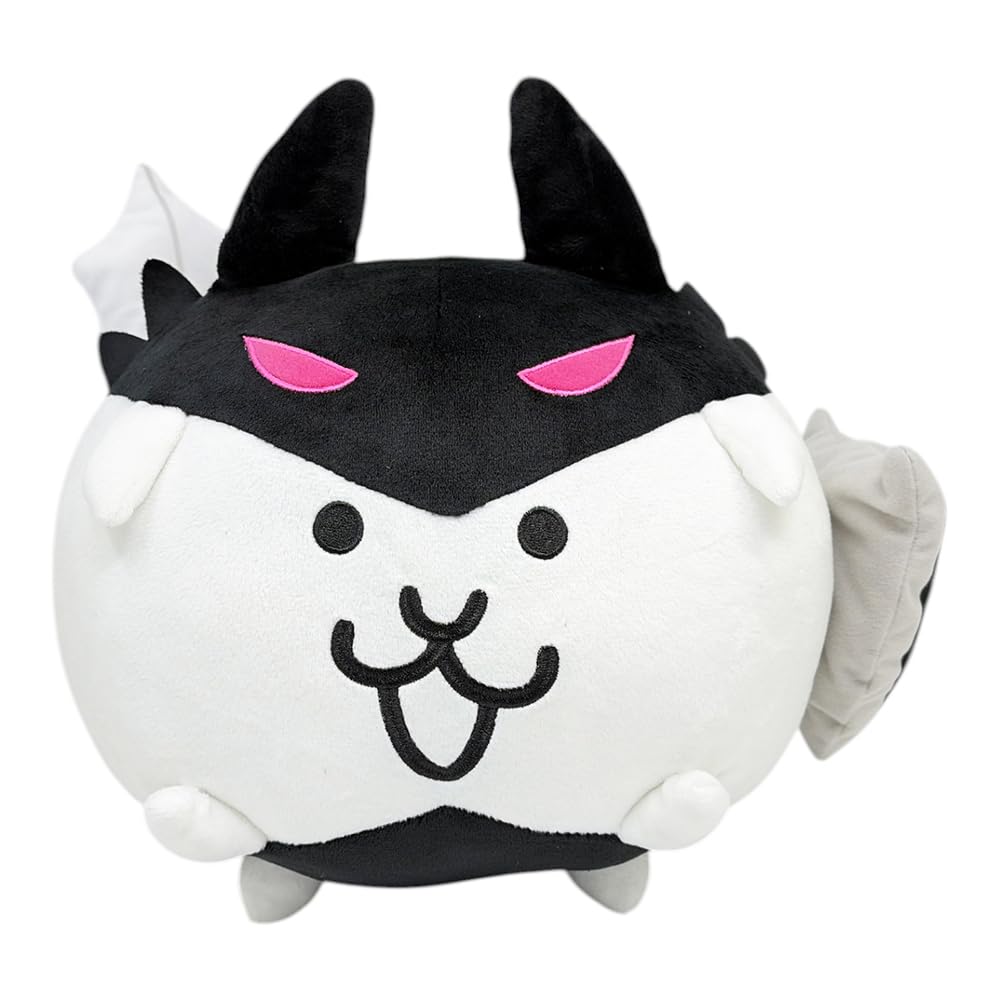 Nyanko Big Plush Toy, Dark Cat, Character Toy with Diamond, Approx. 30cm