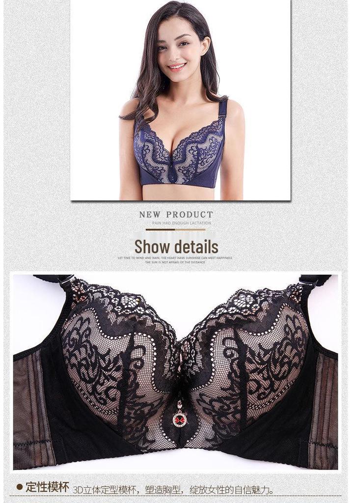 Plus Size Lace Underwire Support Bra for Full Cup Women - Autumn/Winter Collection