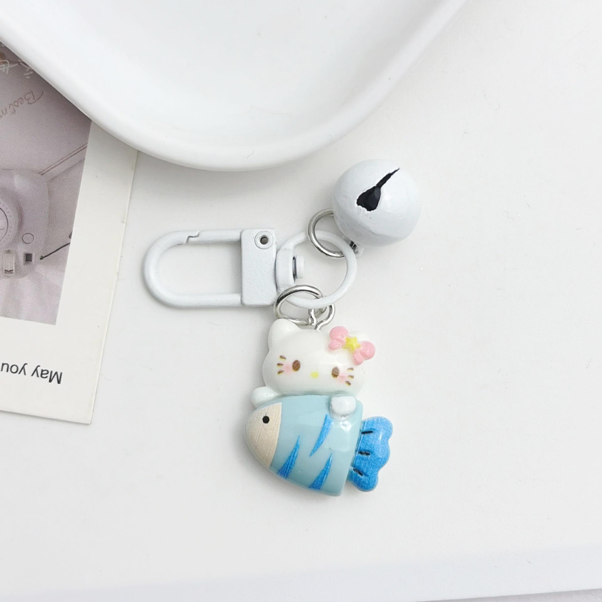 Cartoon Cat Series Crab Hat Keychain Pendant - Cute Student Ornament Gift
