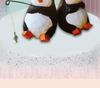 Hand-Carved Solid Wood Fishing Penguin Ornament – Cute Wooden Penguin Decoration