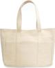 Evoon Tote Solid Canvas Multiple Large and Bag, Cotton, Pockets, Capacity, Men's Women's (M, White)