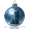 Cat Christmas Ornament Ball Cute Animal Seasonal Decor Christmas Ball Cat Pendant for Holiday Winter Indoor Home Living Room