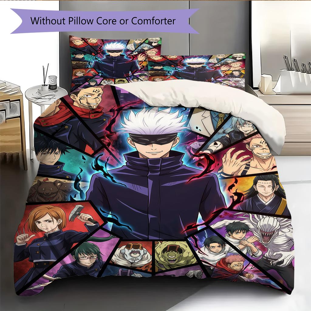 J-Jujutsu K-Kaisens Character Art Set Duvet Cover & Pillowcase, Birthday & Holiday Gift.chl