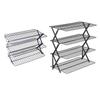 Foldable Iron Cooling Rack Mesh Shelf Sturdy X Leg Design Space Saving Organizer for Kitchen Food Storage Camping