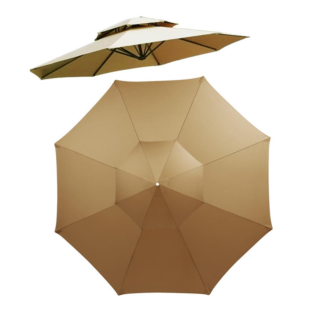 Outdoor Patio Umbrella Replacement Canopy Polyester Sunproof Waterproof Market Table Umbrella Top for 8 Ribs