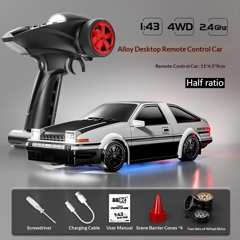 New Product In Stock 1/43 Alloy Drift Car 2.4G Four-Wheel Drive Drift Car Desktop Series Fully Proportional Including Gyroscope