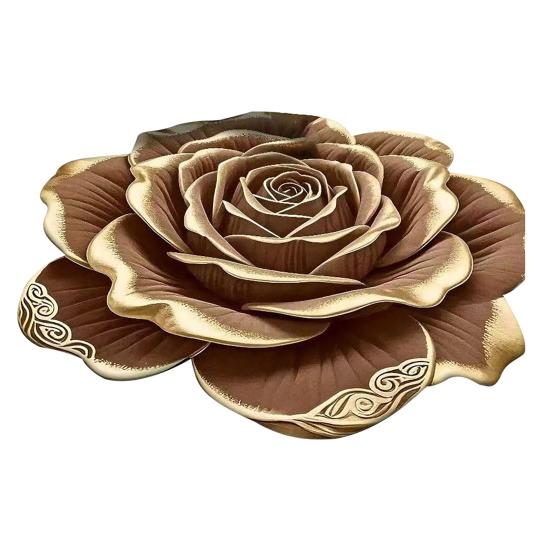 Floral Plush Floor Mat 3D Visual Flower Shaped Bath Mat Non-Slip Absorbent Floor Rugs for Bedroom Kitchen Bathroom Sofa Coffee Table