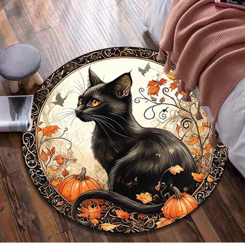 Animal  Circular Rug Office Decorative Carpet For Living Room Bedroom Door Mat Floor Rug Computer Chair Area Rug Viking Theme Decor