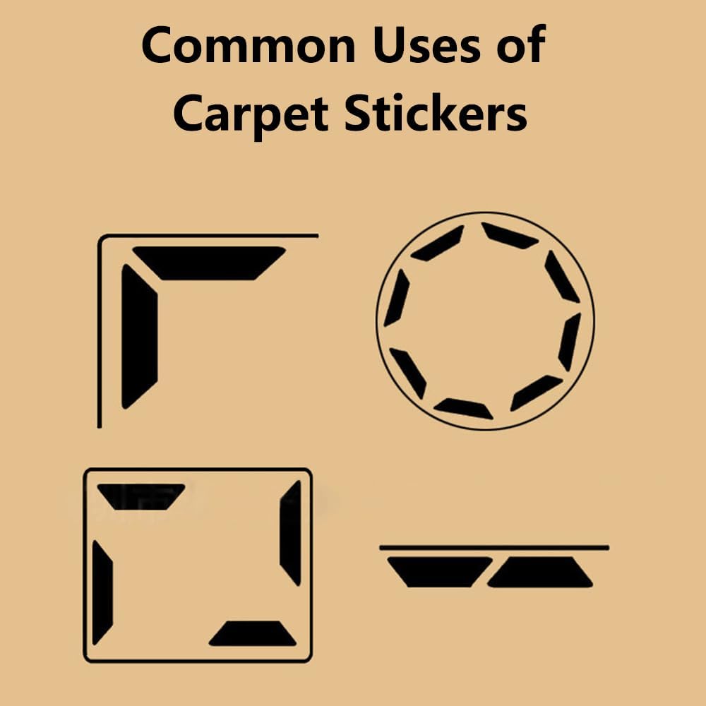 Rug Carpet Non Slip Grippers for Floors, Reusable and Washable Double Sided Carpet Tape Pads Removable, Strong Adhesive Grippers for Area Rugs, Keep