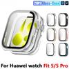 Glass+Case For Huawei Watch Fit 5 All-Around Screen Protector Hard PC Bumper Tempered Glass Watch Case For Huawei Watch Fit 5Pro