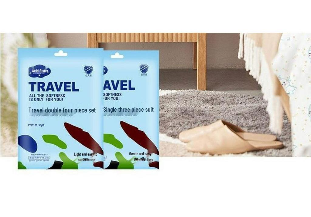 Travel Bedding Set: Disposable 4-Piece with Duvet Cover, Pillowcase, and Bed Sheet - Thickened and Stain-Proof for Hotels & Business Trips