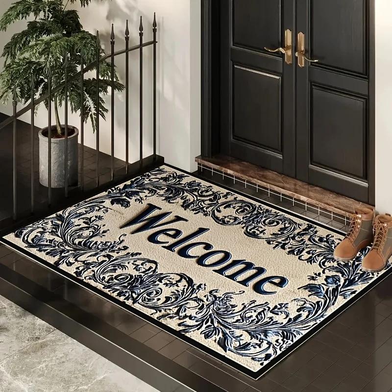 Kreatywny wycieraczka do drzwi domowych Flanelowy spód Dywan Dom Amerykański Retro Salon Wejście Drzwi Wycieraczka Wygodny dotyk Dekoracja domu