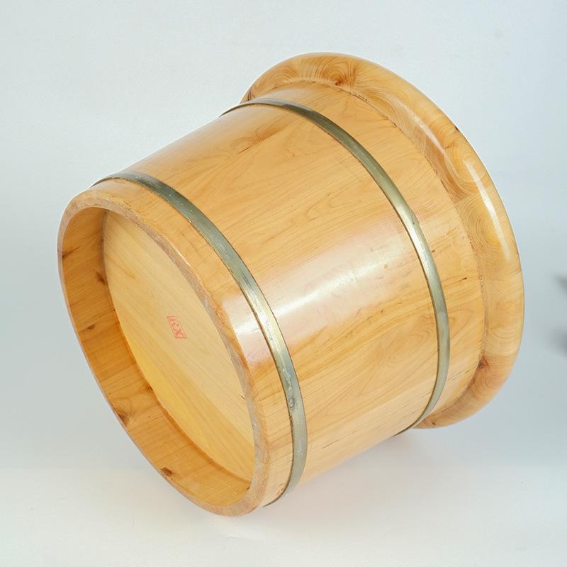 Cedar Wood Foot Bath Basin with Acupoint Massage - Household Wooden Soaking Bucket