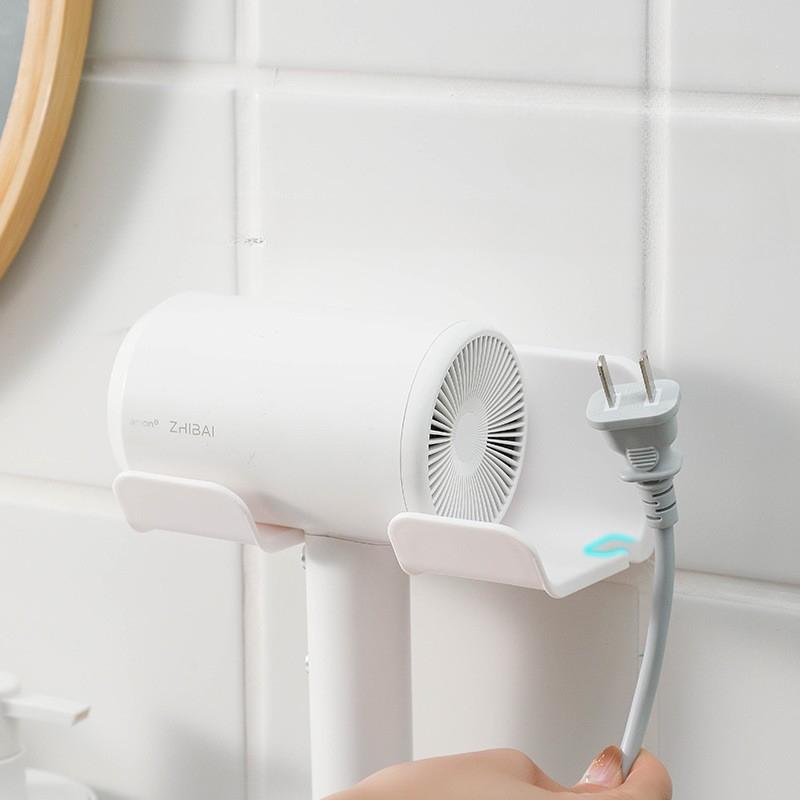 1Pc Hair Dryer Rack, Shelf, Bathroom Storage Rack, Wall-mounted Non-marking, Simple and Non-punching Electric Hair Dryer Hanger.
